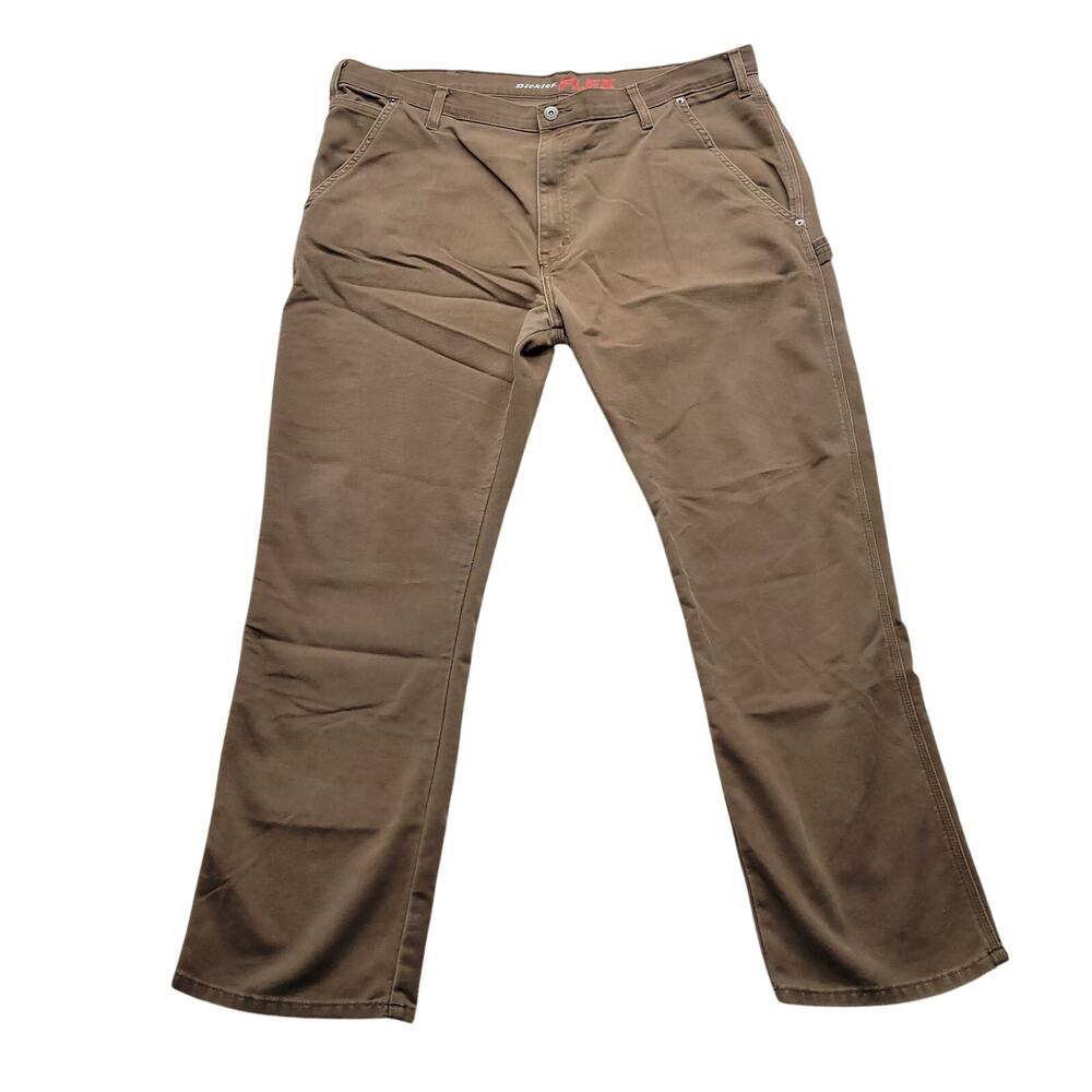 Dickies FLEX Men’s Work Pants 40x32 Regular Fit Brown Stretch Carpenter Utility